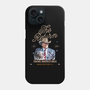 Western Donald The Return Cowboy President, Trump 2024 Phone Case