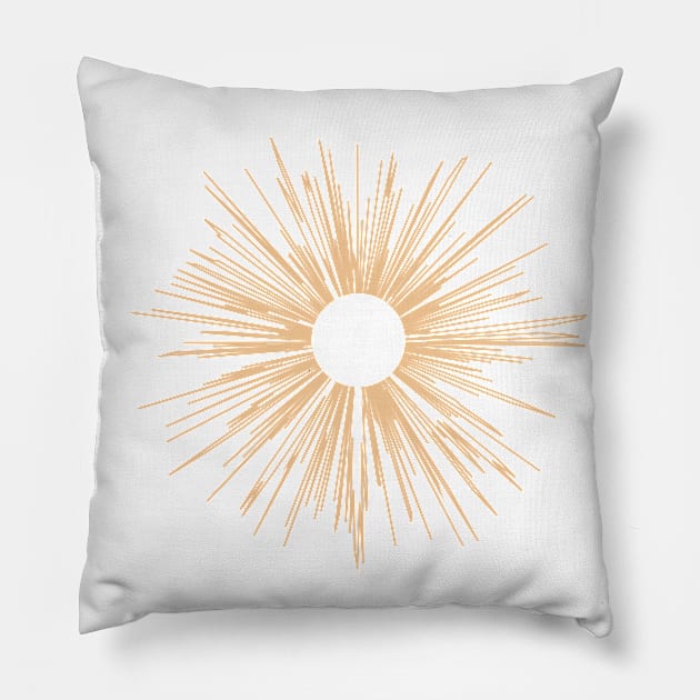 bohemian astrological design with sun, stars and sunburst. Boho linear icons or symbols in trendy minimalist style. Modern art Pillow by zaiynabhw