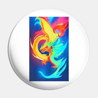 Colorful Hippie Popculture Beautiful Dragon Pin