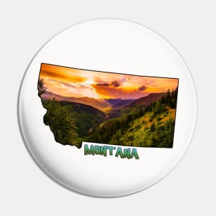 Montana State Outline (Sunset) Pin