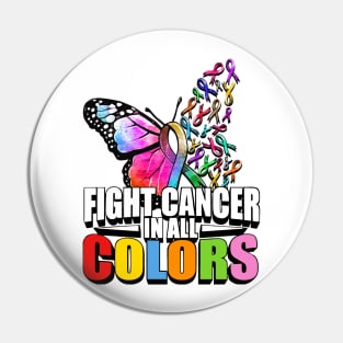 Fight Cancer In All Color Feather Breast Cancer Awareness Pin