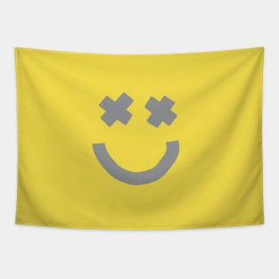 Happy Smiley Face with X Eyes Tapestry