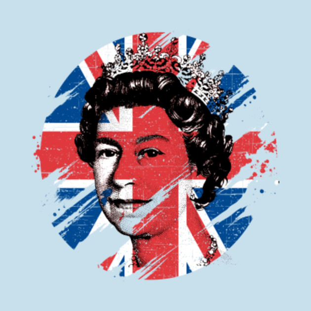 Discover Union Jack Flag UK Queen Elizabeth II Her Royal Highness Queen of England - Queen Elizabeth - T-Shirt