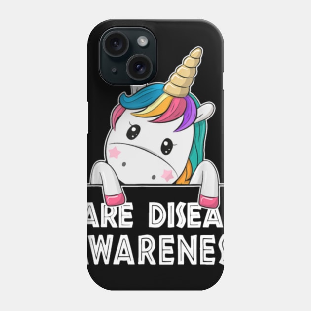 Unicorn Lovers Rare Disease Awareness Funny Phone Case by flickskyler179