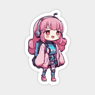 Cute bubblegum robot girl Magnet