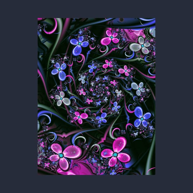Blue pink flower pattern by pinkal