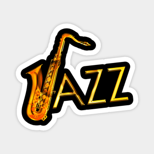 Golden Saxophone Jazz Magnet