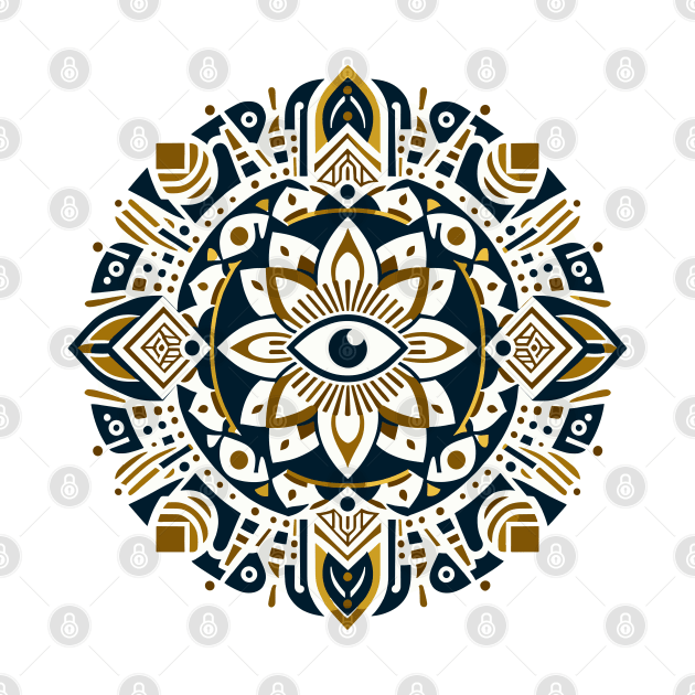 All-Seeing Eye Egyptian Mandala 1 by AmandaOlsenDesigns