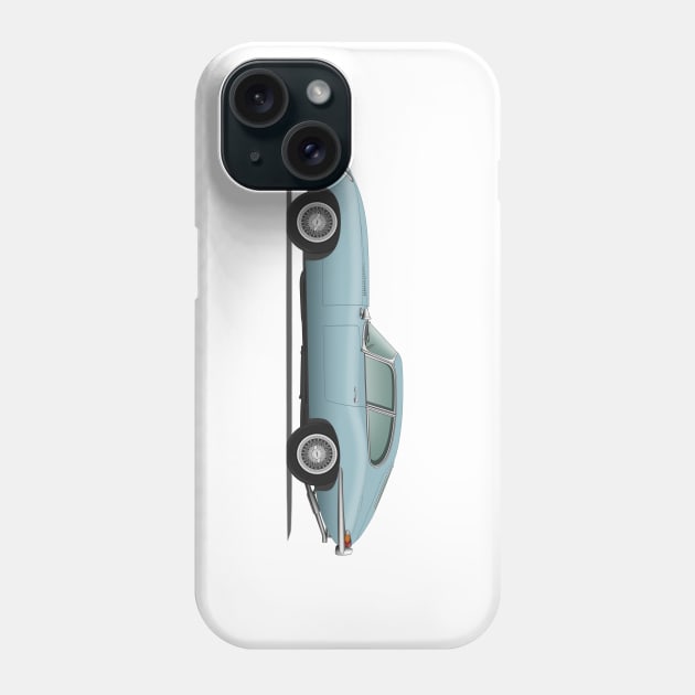 Jaguar E Type Fixed Head Coupe Silver Blue Phone Case by SteveHClark