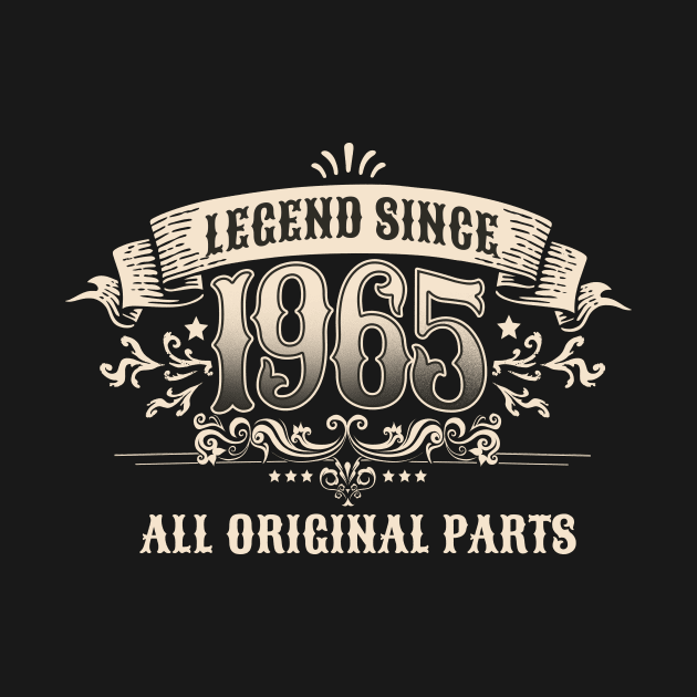 Retro Vintage Birthday Legend since 1965 All Original Parts by star trek fanart and more