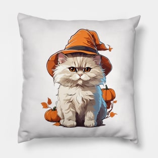 Magical Orange Hat Cat Pillow