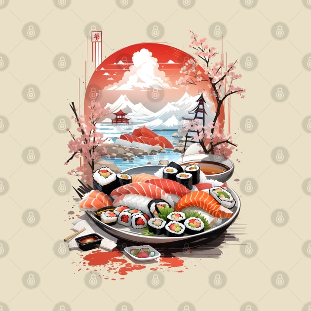 Sushi food by Buff Geeks Art