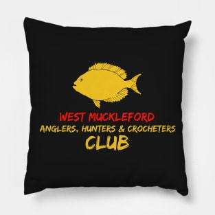 West Muckleford Anglers Hunters and Crocheters Pillow