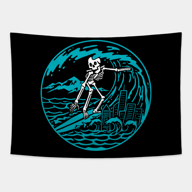 City Surfing Tapestry by Dustin Wyatt Design