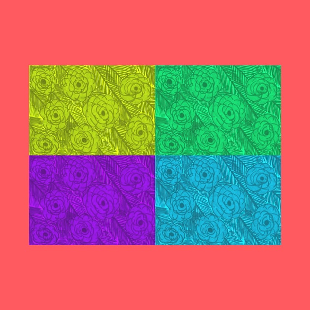 Pop Art Color Block Roses by DanielleGensler