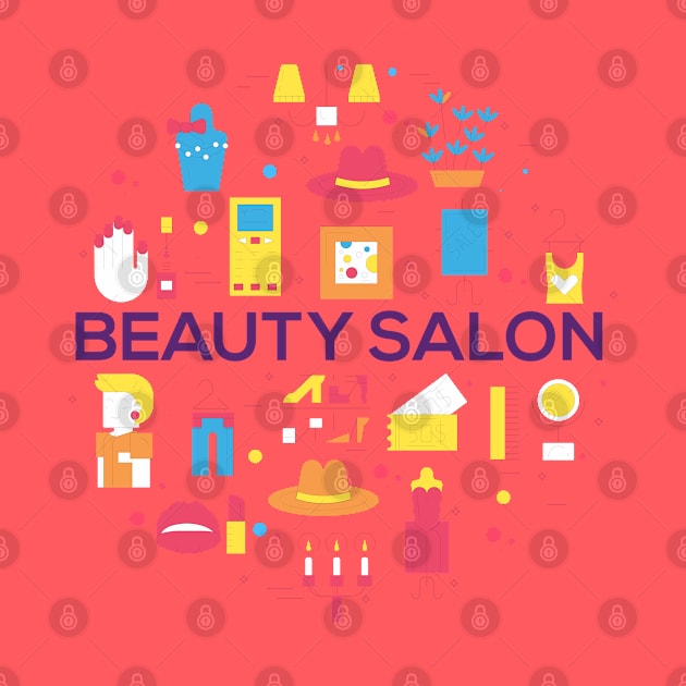 beauty salon doodle concept by Mako Design 