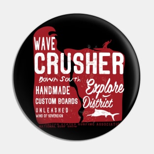 wave crusher surf and fishing Pin