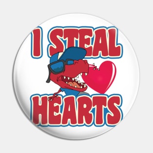 'I Steal Hearts Dinosaur' Sweet Valentines Lovers Gift Pin