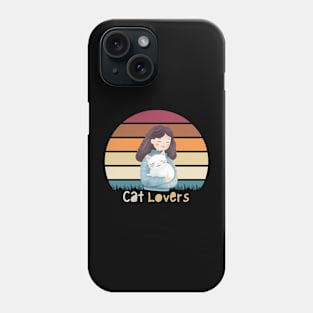 cat lover girl Phone Case