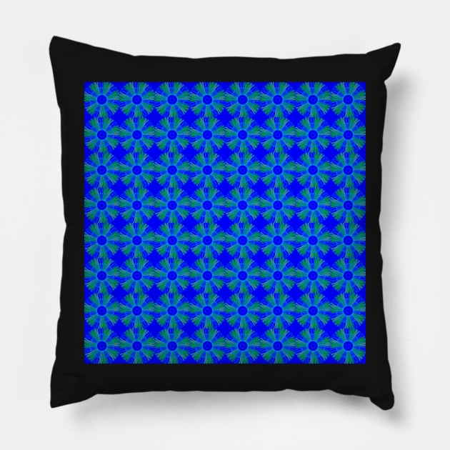 Royal blue and light green circular pattern design. If blue is your favorite color then this one is for you! Pillow by innerspectrum