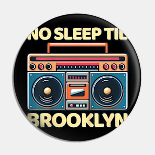 Cool Retro No Sleep , Old School  Stereo Pin