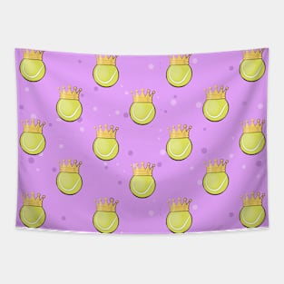 King Tennis - Seamless Pattern on Purple Background Tapestry