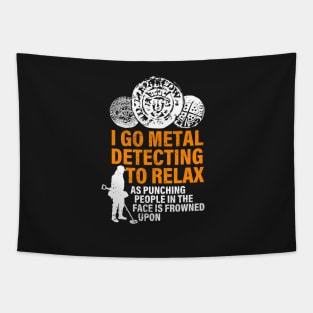 Funny metal detectorists hammered coin Tapestry