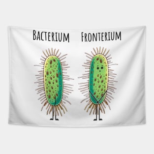 Bacterium and Fronterium silly paramecium bacteria pun meme Tapestry