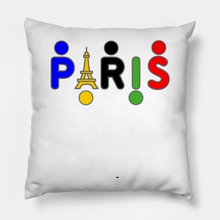 Paris France Olympic color  rings Pillow