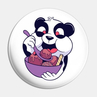Panda Eating Ice Cream Pin