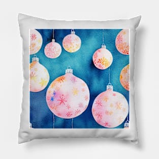 Watercolor xmas globes pattern Pillow