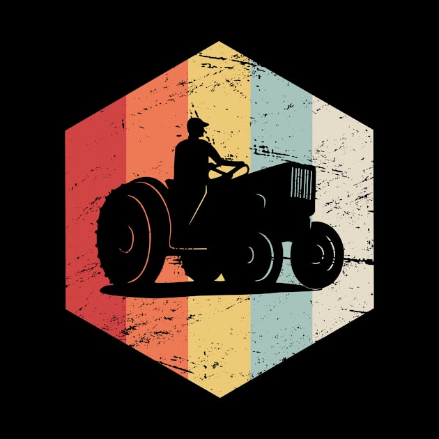 Retro Vintage Farmer Tractor Icon by Wizardmode