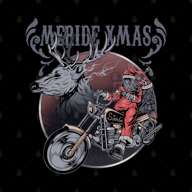 Santa Ride A Motorcycle by Stooner