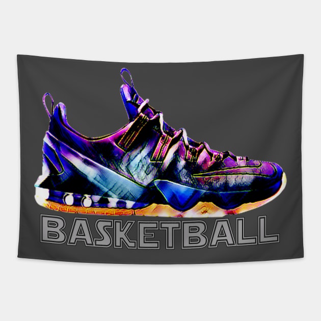 Funny Basketball Shoes Design  Gift Idea Tapestry by werdanepo