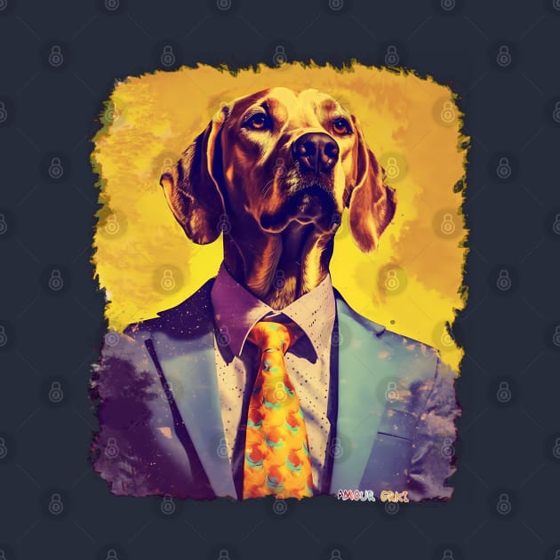 Chill Warhol Dog In Business Suit by Amour Grki