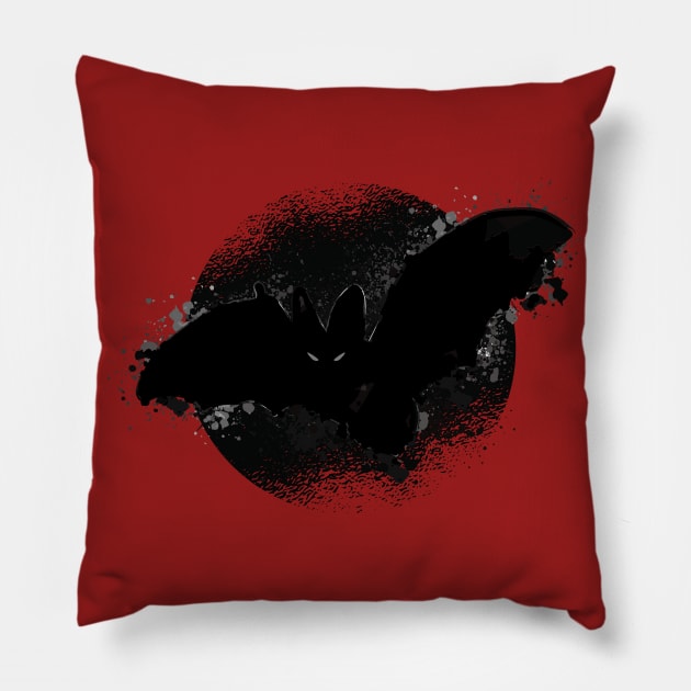 Halloween Dark Bat Pillow by LYNEXART