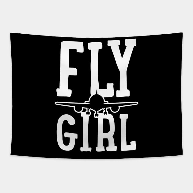 Pilot Girl Airplane Aviation Tapestry by CreativeGiftShop