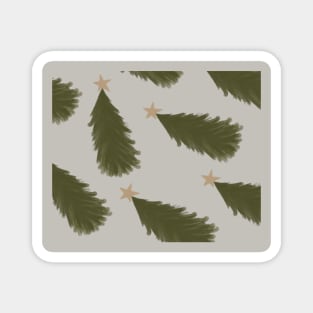 nordic, scandinavian, simple, christmas tree, oh christmas tree, pine, minimal, scandi, vibe, holiday, star, lights, grey, deisgn Magnet