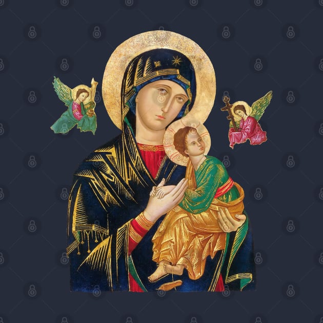 Our Lady of Perpetual Help (transparent background design) with angels