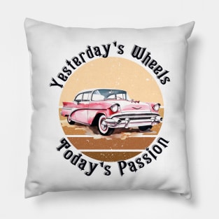 retro car yesterday's wheels today's passion Pillow