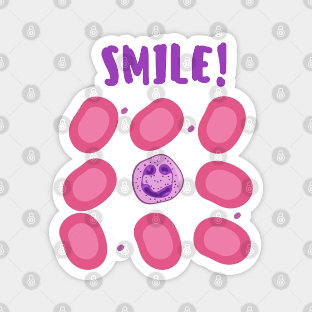 White Blood Cell Smiling Neutrophil Magnet by ttyaythings