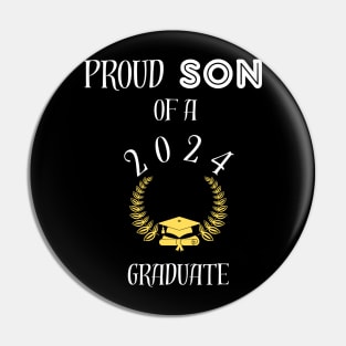 proud son of a 2024 graduate - proud son of a class of 2024 senior graduate graduation day Pin