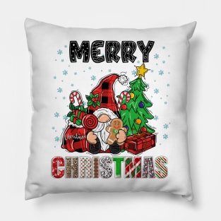 Merry Christmas Gnome Family Funny Xmas Tree Women Men Kids Pillow