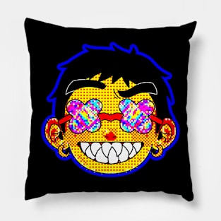 Retro sharp teeth boy Pillow