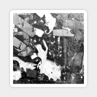 Rabbit at Crossroads Black and White Abstract Magnet