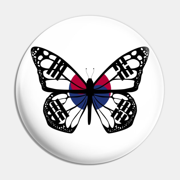 Korea South Flag Butterfly Pin by BramCrye