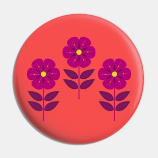 Mod magenta Scandinavian flowers Pin