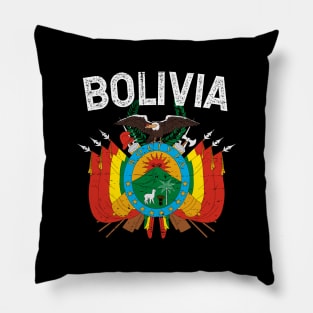 Bolivia - Coat of arms - white letters Pillow