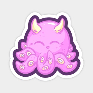 Cute Kawaii Octopus Monster Creature Pink Giggles Magnet