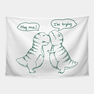 Dino Love! Hug Me! Tapestry